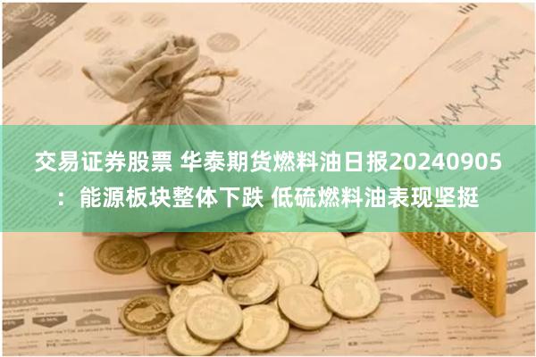 交易证券股票 华泰期货燃料油日报20240905：能源板块整体下跌 低硫燃料油表现坚挺